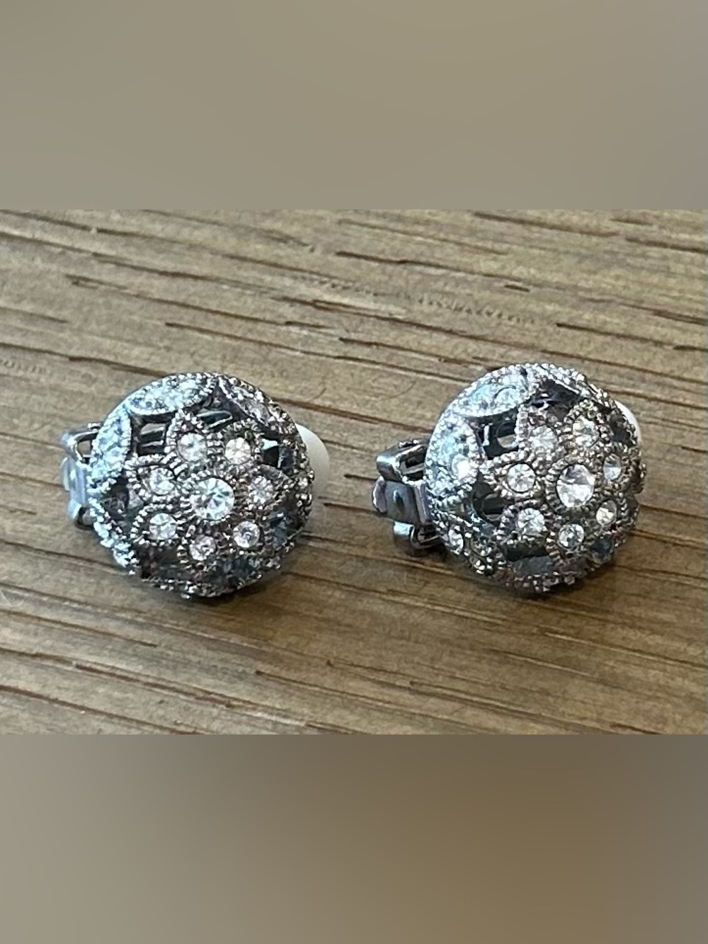 Carolee Rhinestone Clip on Earrings